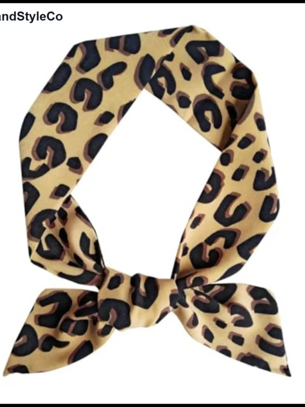 Silk Feel Leopard Fashion Scarf Multipurpose Neckerchief Hairband
